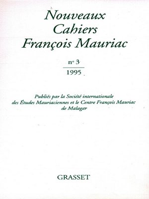 cover image of Nouveaux cahiers François Mauriac n°03